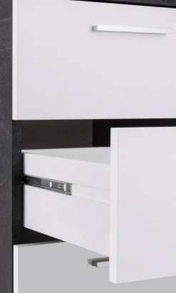 Scrivania lineare ardesia 160x90cm con 3 cassetti - Bardi