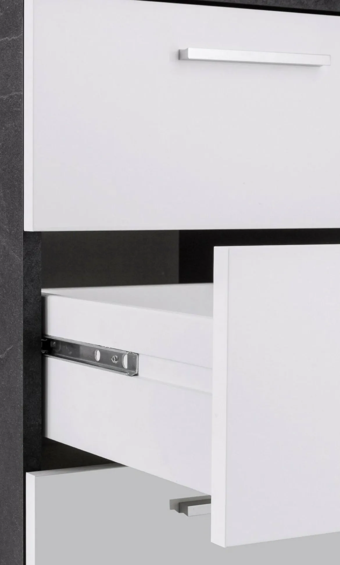 Scrivania lineare ardesia 160x90cm con 3 cassetti - Bardi