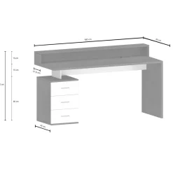 Scrivania lineare ardesia 160x90cm in legno - Flaminia
