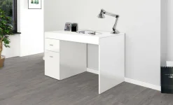 Scrivania lineare bianca anticato 79x43cm con supporto computer - Acu