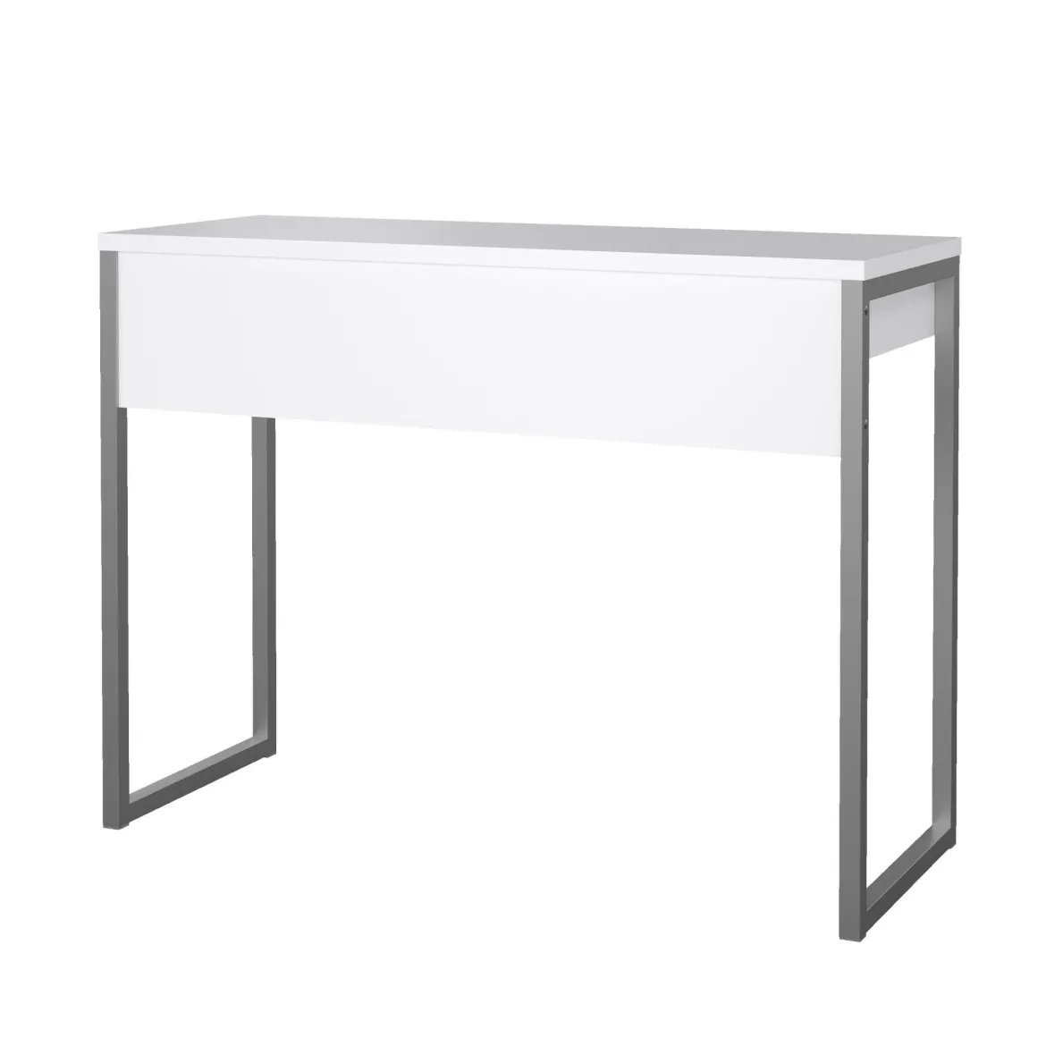Scrivania lineare bianca e grigia 101x40cm con 2 cassetti - Anavi