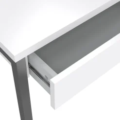 Scrivania lineare bianca e grigia 101x40cm con 2 cassetti - Anavi