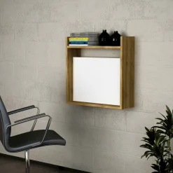Scrivania lineare bianca e noce 90x45cm - Nanmadol