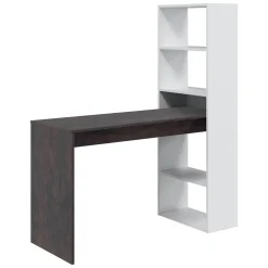 Scrivania lineare bianca e ossido 120x53cm con libreria - Ali