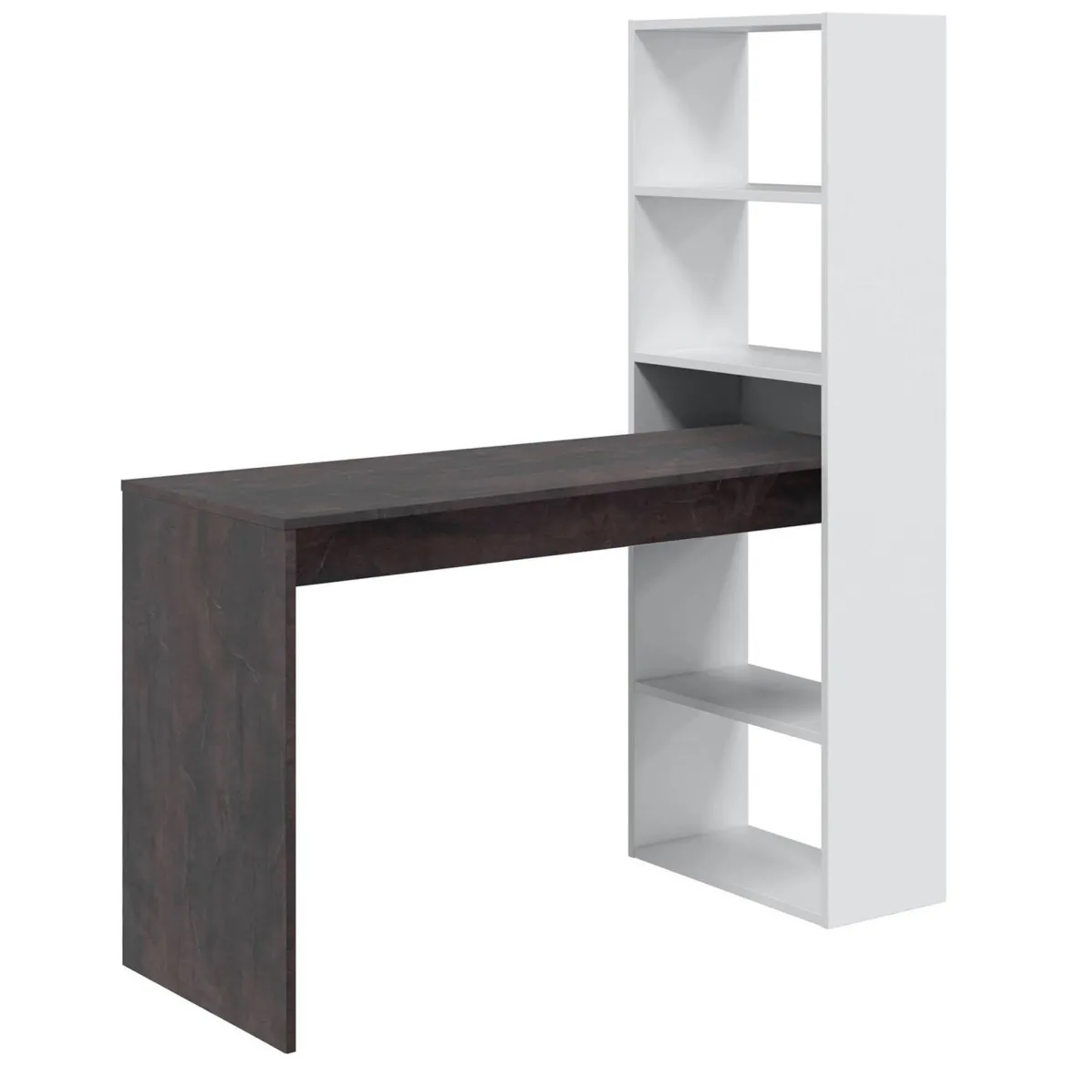 Scrivania lineare bianca e ossido 120x53cm con libreria - Ali