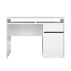Scrivania lineare bianca lucida 110x50cm con supporto pc - Antioco