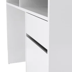 Scrivania lineare bianca lucida 110x48cm con 1 cassetto - Abbadu