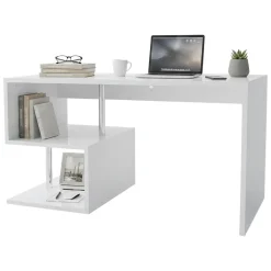 Scrivania lineare bianca lucida 140x60cm - Atemis