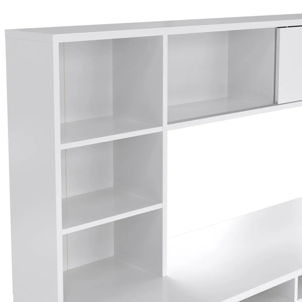 Scrivania lineare bianca lucida 149x48cm con libreria - Ambrenti