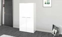 Scrivania lineare bianca lucida 70x35cm con libreria - Atroc