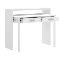Scrivania lineare bianca lucida 99x70cm con 2 cassetti - Abarath