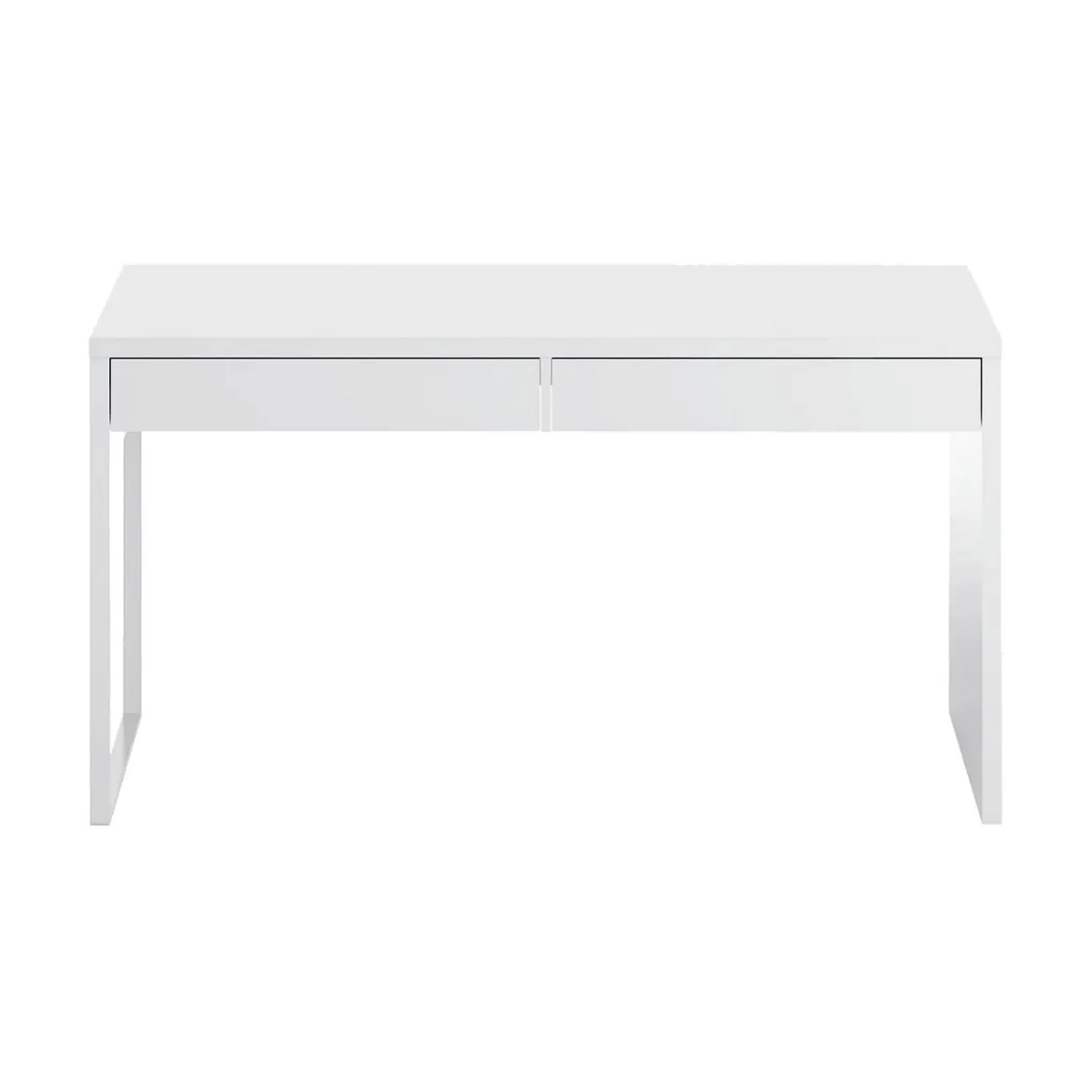 Scrivania lineare bianca opaca 138x50cm con 2 cassetti - Cerere