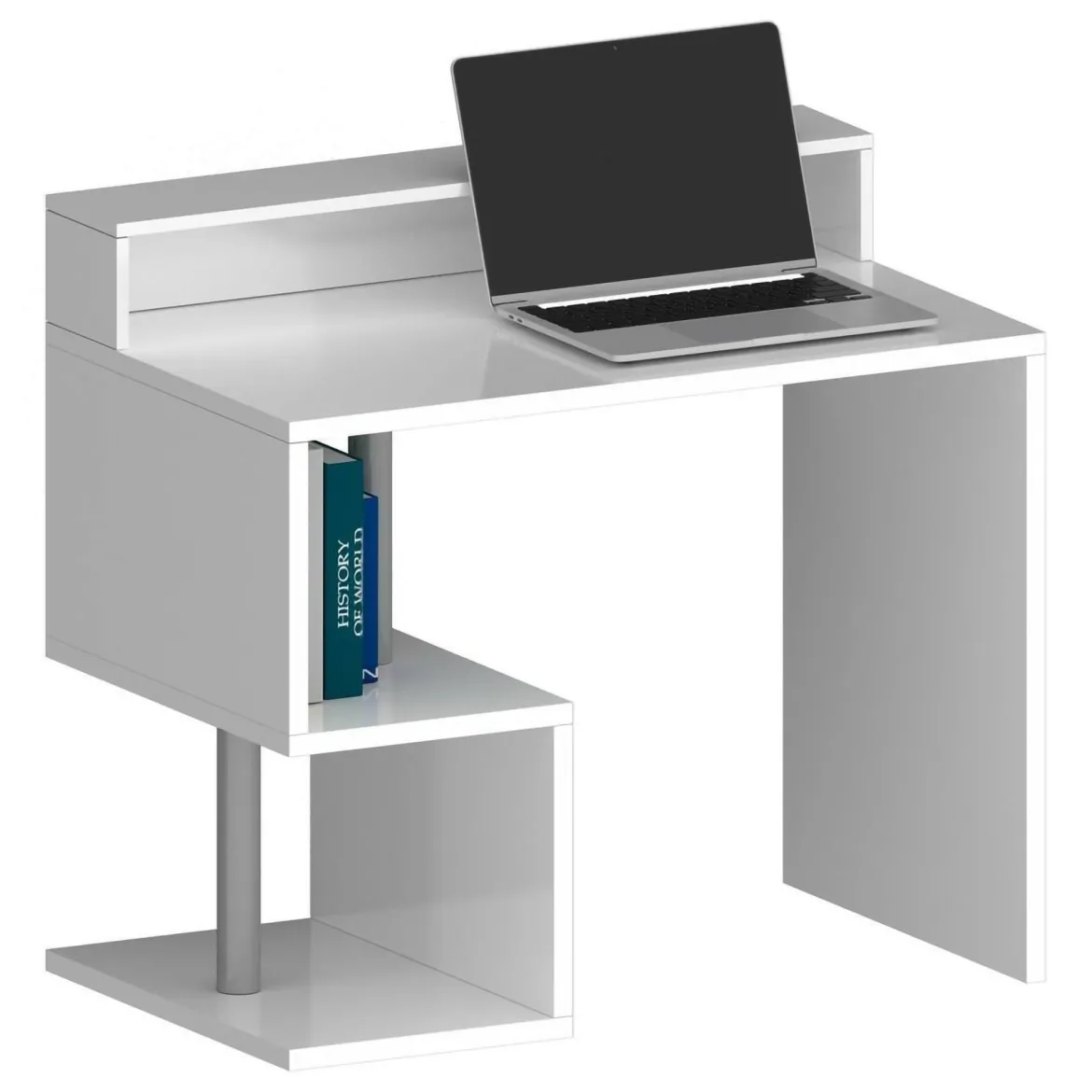 Scrivania lineare bianca 100x50cm con supporto computer - Giusy