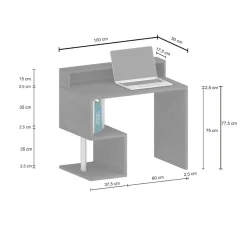 Scrivania lineare bianca 100x50cm con supporto computer - Giusy
