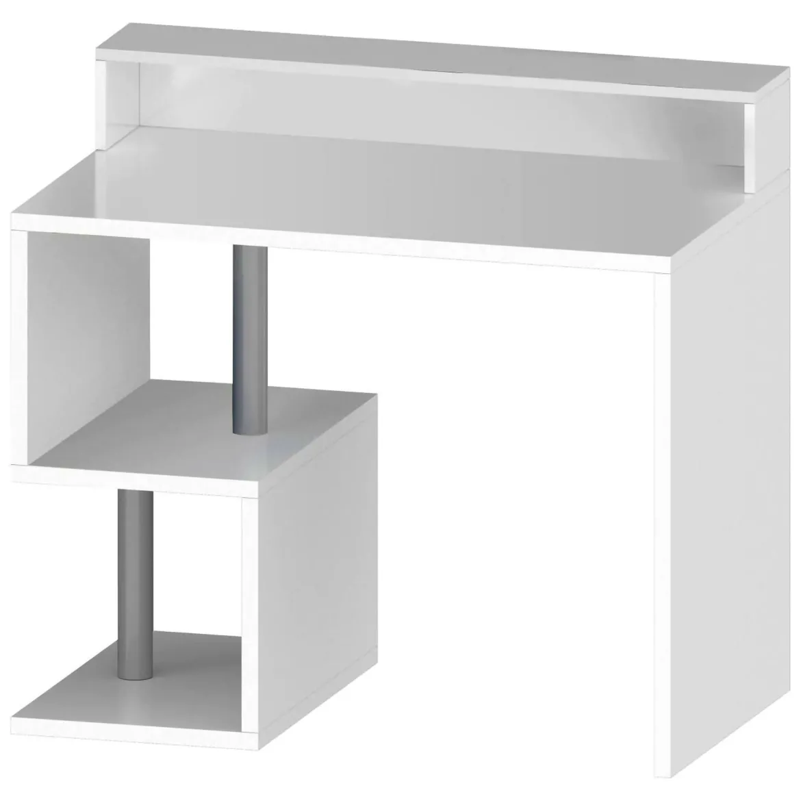 Scrivania lineare bianca 100x50cm con supporto computer - Giusy