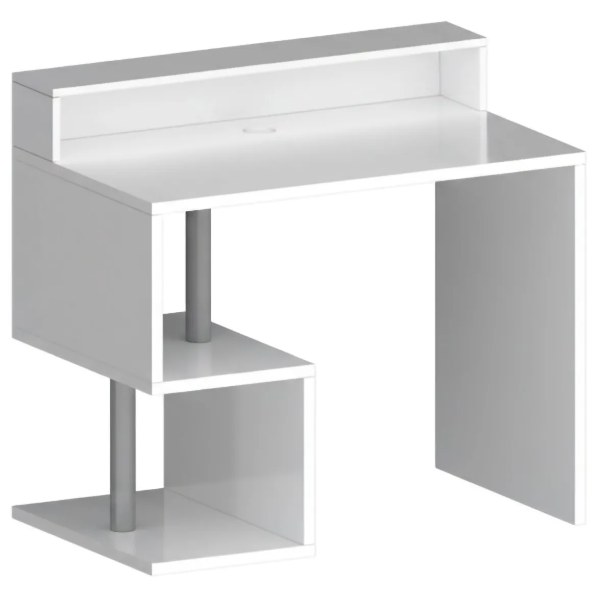 Scrivania lineare bianca 100x50cm con supporto computer - Giusy