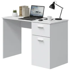 Scrivania lineare bianca 108x50cm in legno - Apos