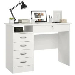 Scrivania lineare bianca 109x48cm in legno - Amor