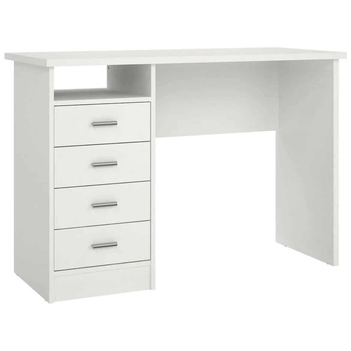 Scrivania lineare bianca 110x45cm con 3 cassetti - Appollo