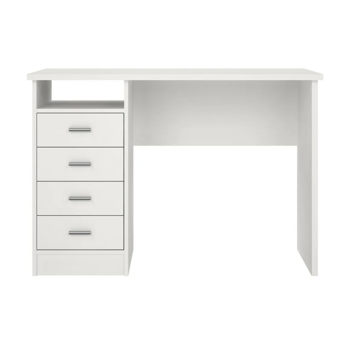 Scrivania lineare bianca 110x45cm con 3 cassetti - Appollo
