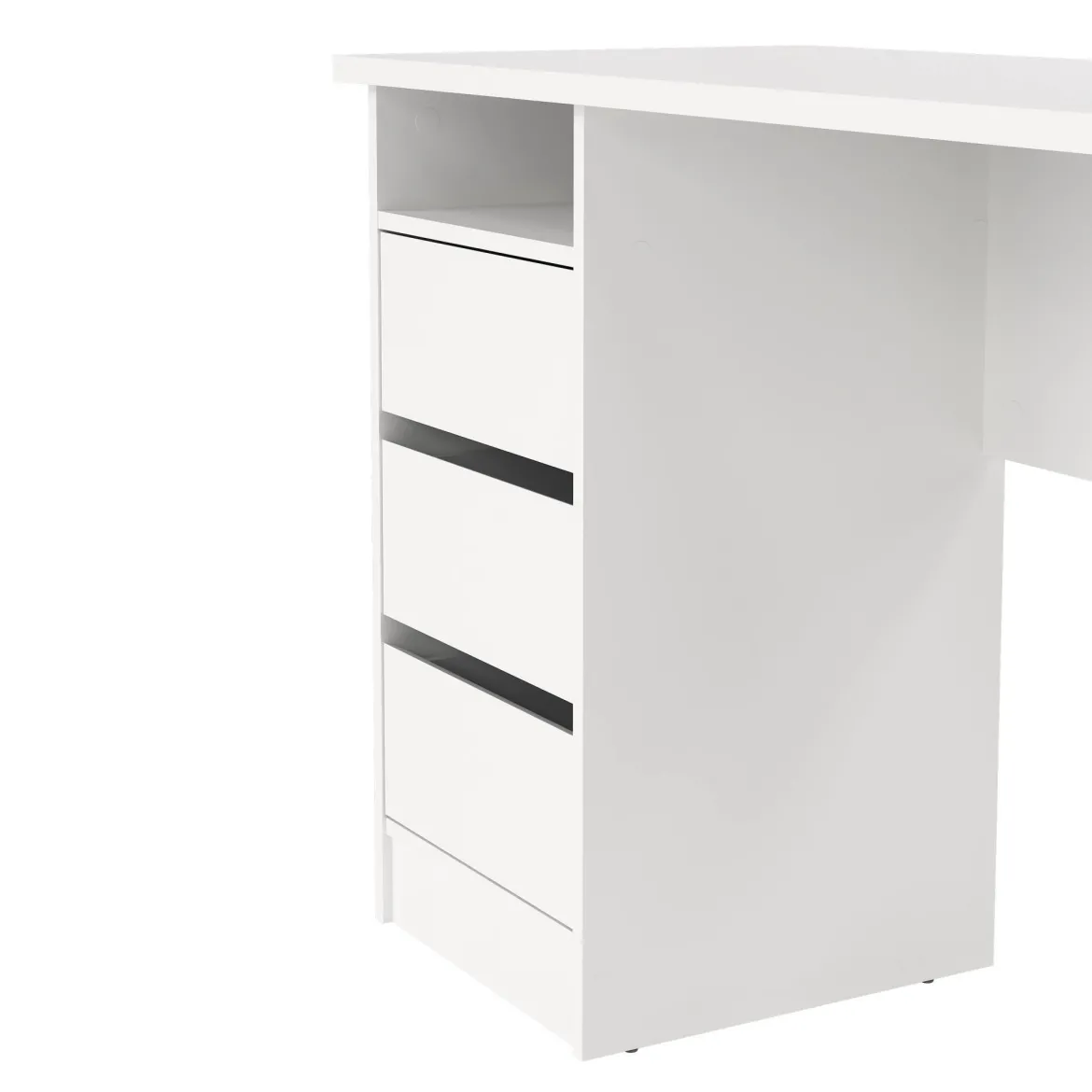 Scrivania lineare bianca 110x48cm con 3 cassetti - Huaning
