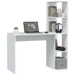 Scrivania lineare bianca 110x50cm con libreria - Abba