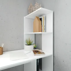 Scrivania lineare bianca 110x53cm con 2 cassetti - Zimone
