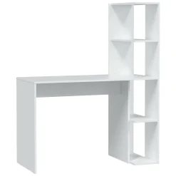 Scrivania lineare bianca 110x50cm con libreria - Abba