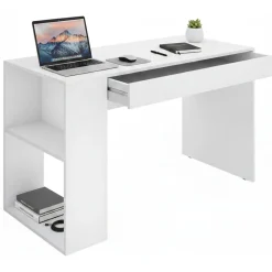 Scrivania lineare bianca 115x50cm con 1 cassetto - Arianella