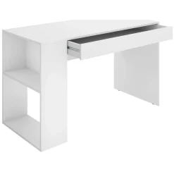 Scrivania lineare bianca 120x48cm con 3 cassetti - Murjan