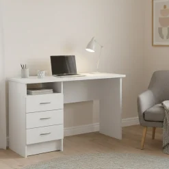 Scrivania lineare bianca 120x48cm in legno - Andre