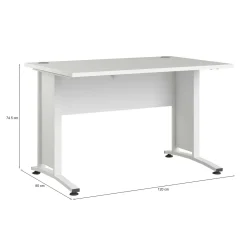 Scrivania lineare bianca 130x48cm con 1 cassetto - Gil
