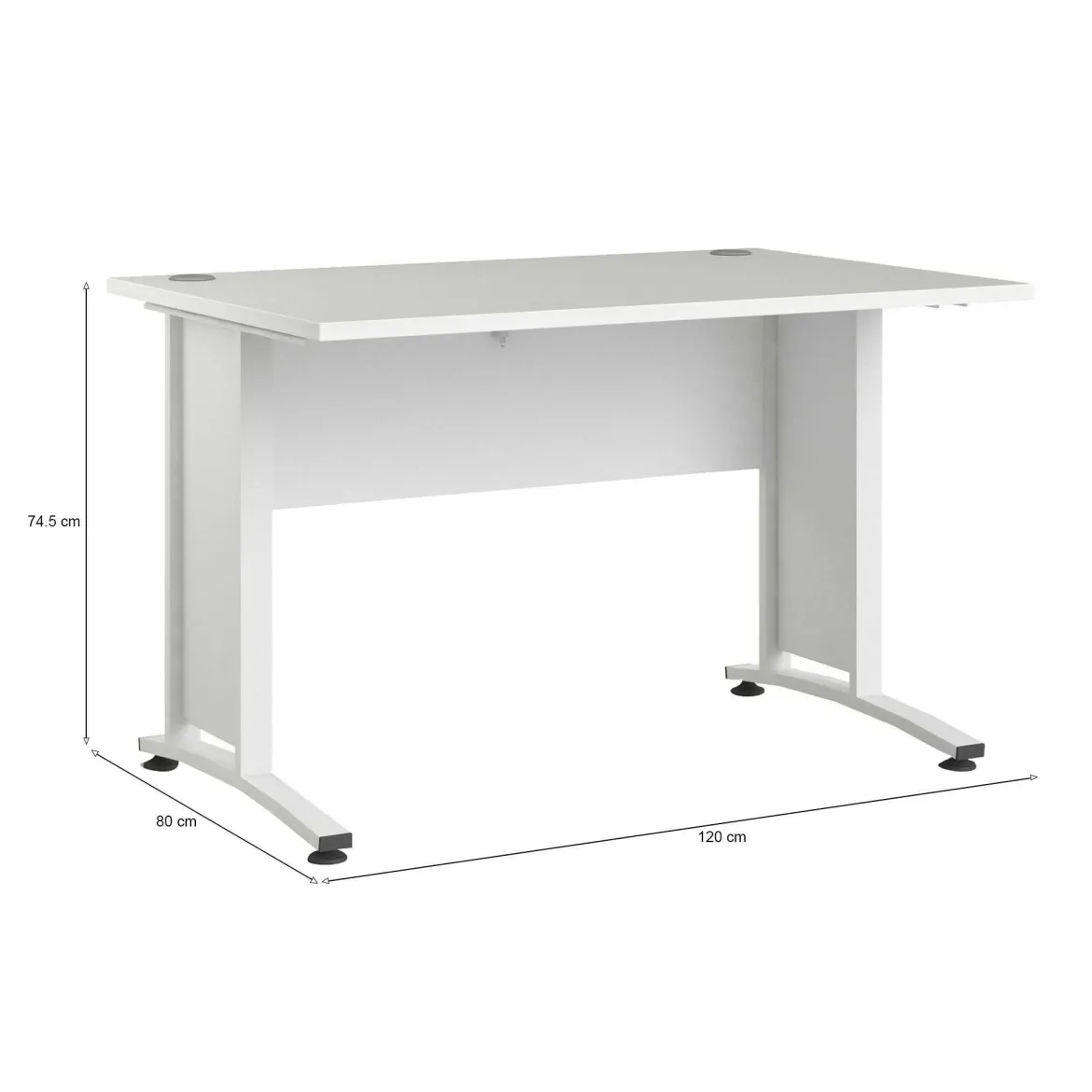 Scrivania lineare bianca 130x48cm con 1 cassetto - Gil