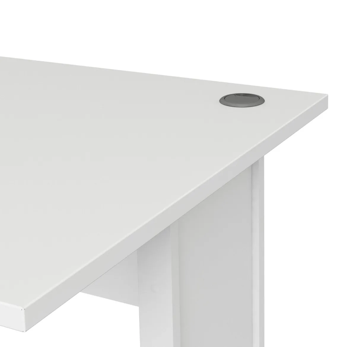 Scrivania lineare bianca 130x48cm con 1 cassetto - Gil