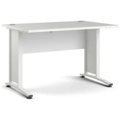 Scrivania lineare bianca 130x48cm con 1 cassetto - Gil