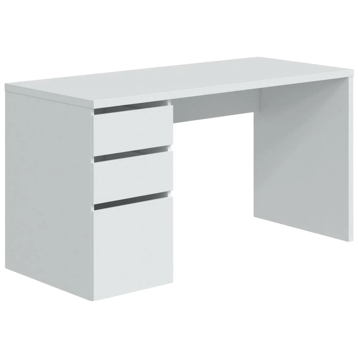 Scrivania lineare bianca 138x60cm con 3 cassetti - Alko