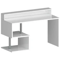 Scrivania lineare bianca 140x60cm con supporto computer - Yemyin