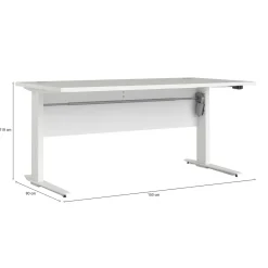 Scrivania lineare bianca 160x60cm con 3 cassetti - Bardi