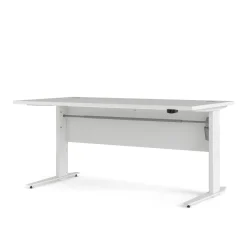 Scrivania lineare bianca 160x60cm con 3 cassetti - Bardi