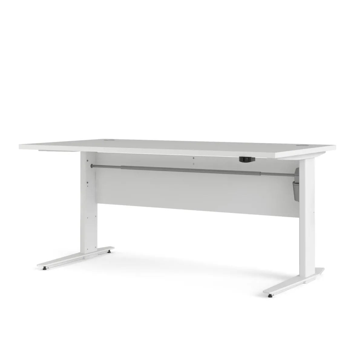 Scrivania lineare bianca 160x60cm con 3 cassetti - Bardi