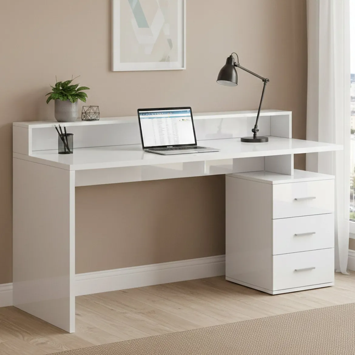 Scrivania lineare bianca 180x60cm - Arre