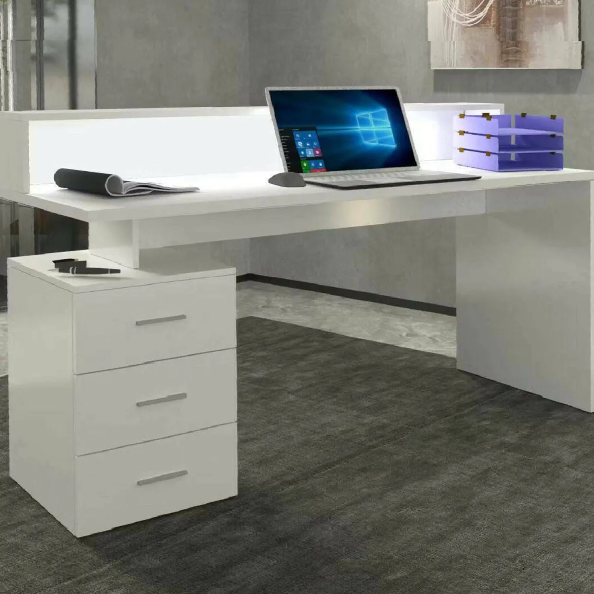 Scrivania lineare bianca 180x60cm - Arre