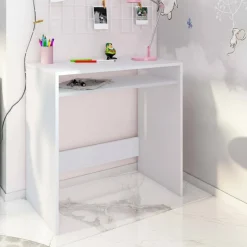 Scrivania lineare bianca 90x40cm con libreria - Riad