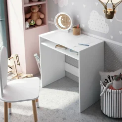 Scrivania lineare bianca 90x40cm con libreria - Riad