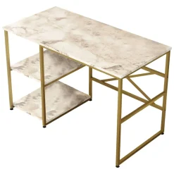 Scrivania lineare grigia e oro 120x60cm - Giusto