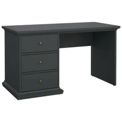Scrivania lineare grigia 130x61cm con 3 cassetti - Agia