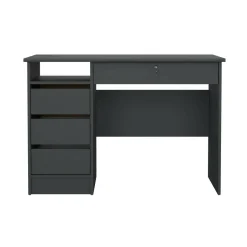 Scrivania lineare grigia 130x61cm con 3 cassetti - Agia