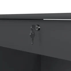 Scrivania lineare grigia 130x61cm con 3 cassetti - Agia