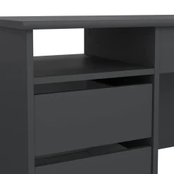 Scrivania lineare grigia 130x61cm con 3 cassetti - Agia