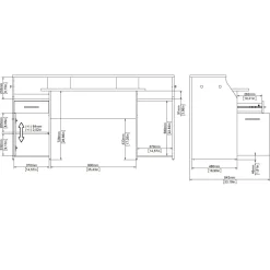 Scrivania lineare grigia 171x62cm per studio - Napoleon